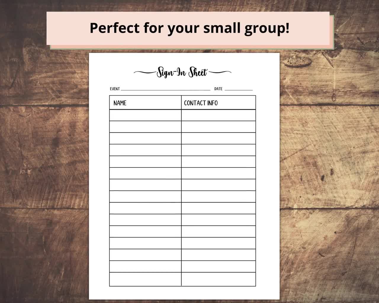 small-group-sign-in-sheet-sunday-school-teacher-resources-bible-study-leader-sign-in-etsy for Free Printable Bible Studies For Small Groups Small Group Sign-in Sheet, Sunday School Teacher Resources, Bible Study Leader Sign-in - Etsy for Free Printable Bible Studies For Small Groups