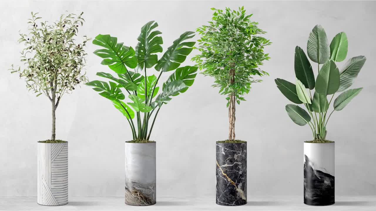 Fausse plante verte pot en bois H12 N°1 – EASY MOBILIER