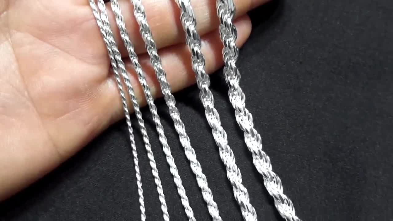 Men's Rope Chain Real Solid 925 Sterling Silver Necklace 6mm  18"-30" ITALY MADE