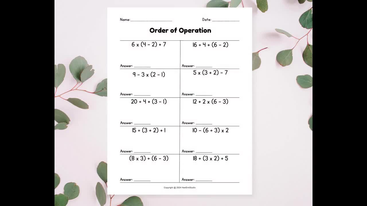 Order Of Operations Easy Worksheets What Is Order Of Operations?