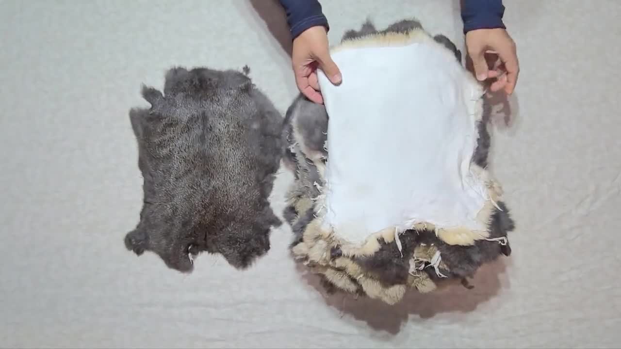 Seconds* Assorted Natural Rabbit Fur Pelts - Craft Grade Rabbit