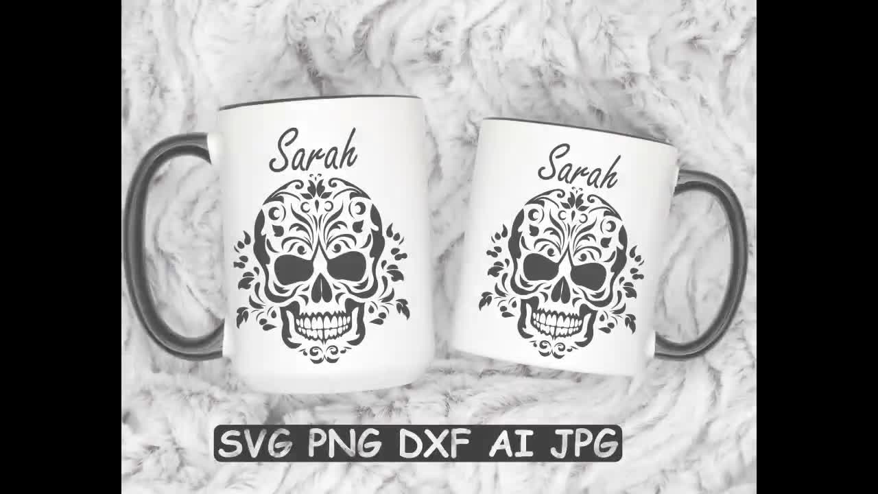 Kwiatowa czaszka SVG: pliki wycinane laserowo, Cricut, sublimacja (pobranie cyfrowe) video poster