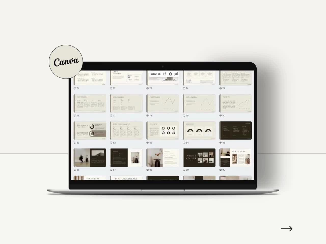 New 150-Page Slide Deck Template For Webinars, Presentations, Includes Resell Rights, MRR PLR, Aesthetic Presentation Slides, Canva Template video poster