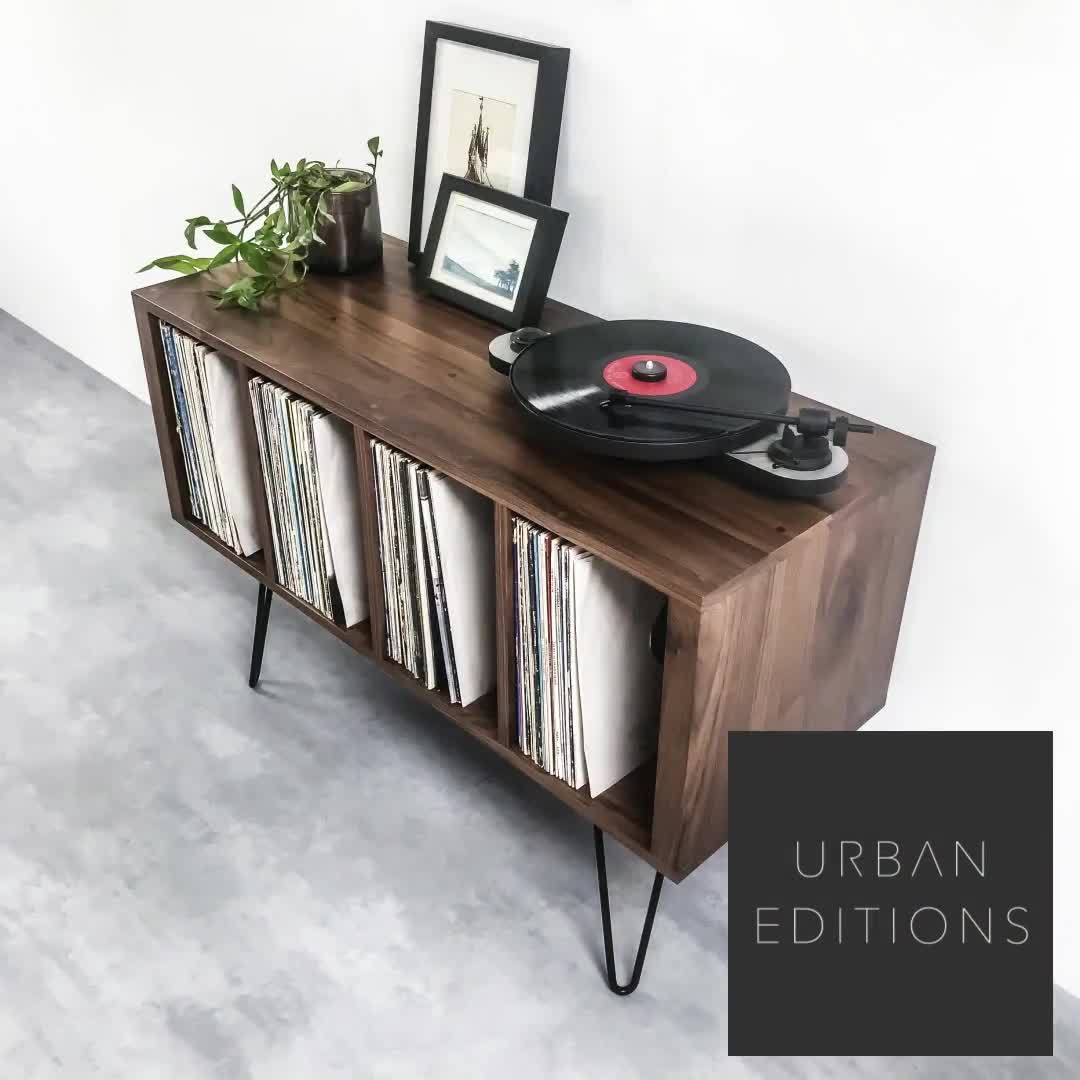 Amazon.com: affeivul Mid-Century Vinyl Storage Cabinet Table