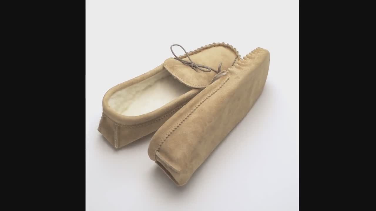 Mens leather moccasin slippers soft online sole