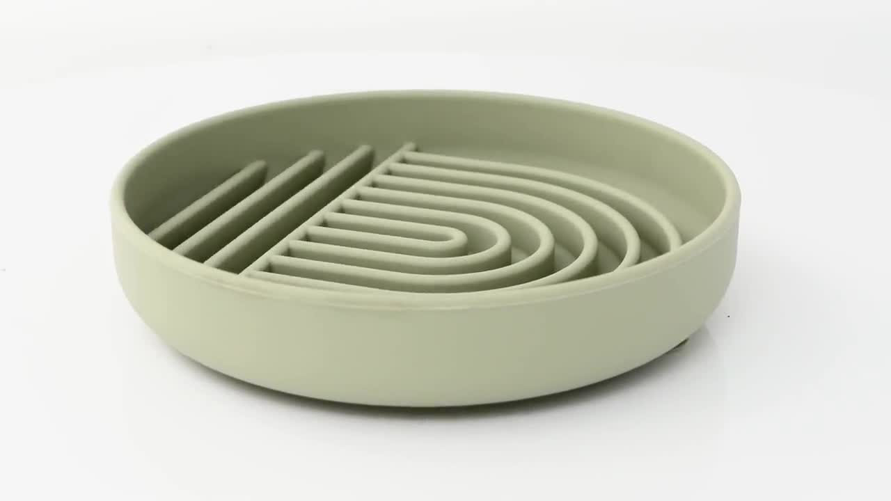 Slow Feeder Dog Bowl: The Slowdown Bowl is A Modern, Silicone Puzzle Bowl &  Lick Mat. Slow Eating, Stop Gulping, Take It Easy. Dishwasher Safe.