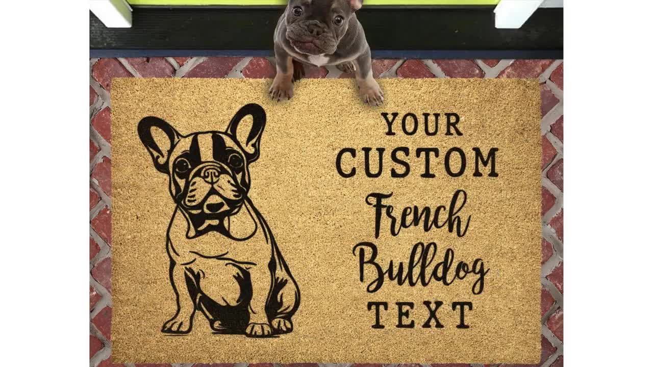 Pug Doormat: Custom Personalized Welcome Mat Coir Outdoor Rug, Entryway Front Porch Decor video poster