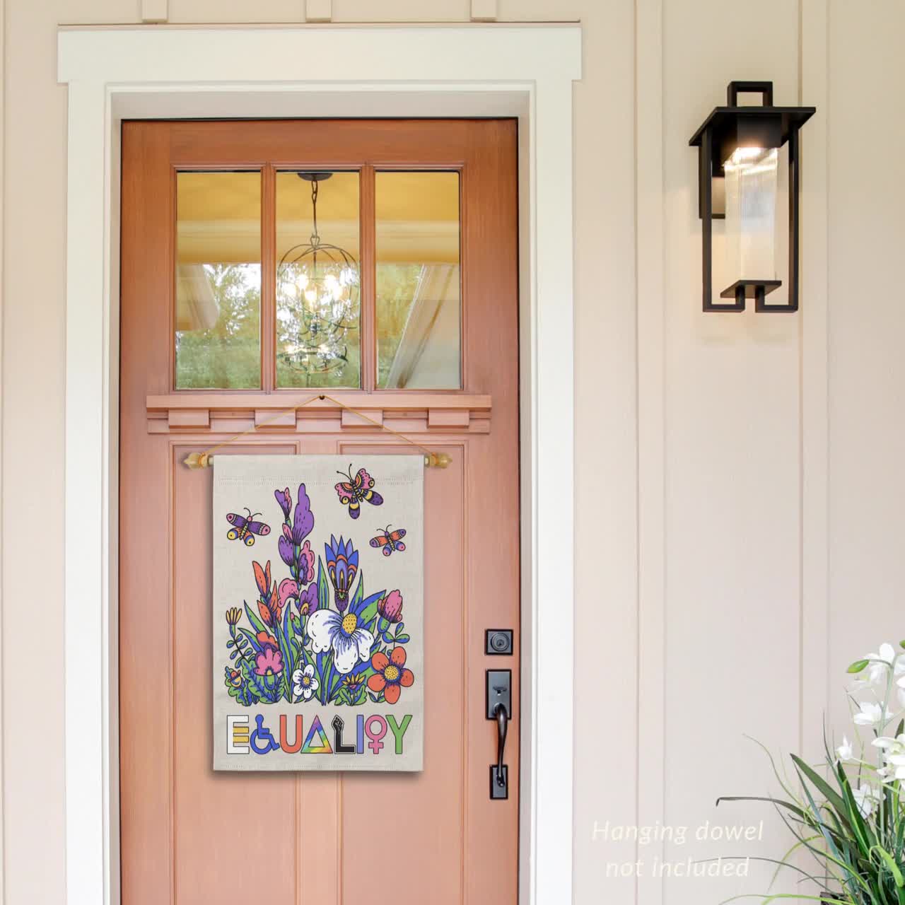 Gleichheit Gartenfahne | Vielfalt, Inklusion und Gleichstellung Werbeschild | Wir glauben, dass alle hier willkommen sind video poster