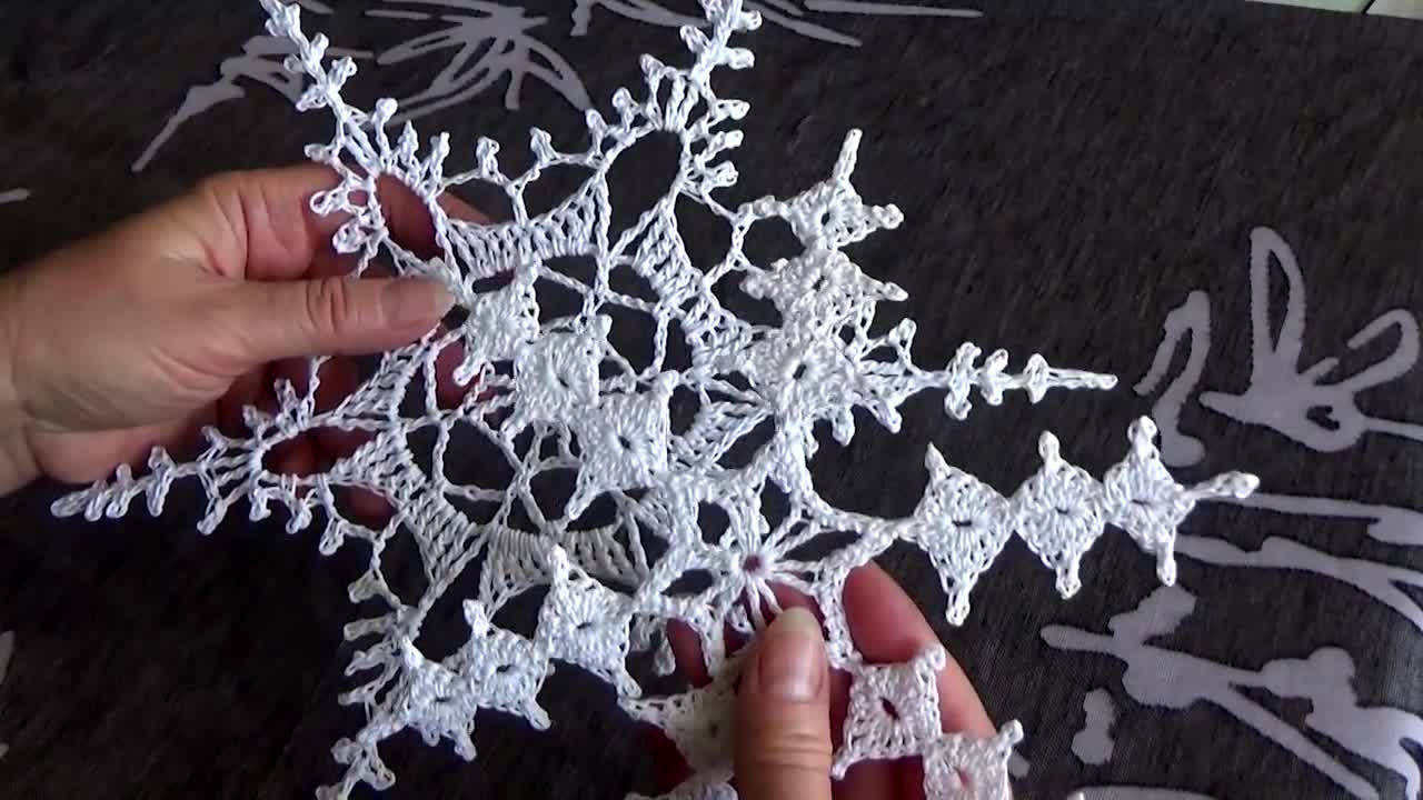 2 Christmas Lace Snowflakes 11'' (27 cm) Crochet Pattern EN/DE: PDF Description Eco-Friendly xmas Tree Decor, diy Gift Vintage Traditional video poster