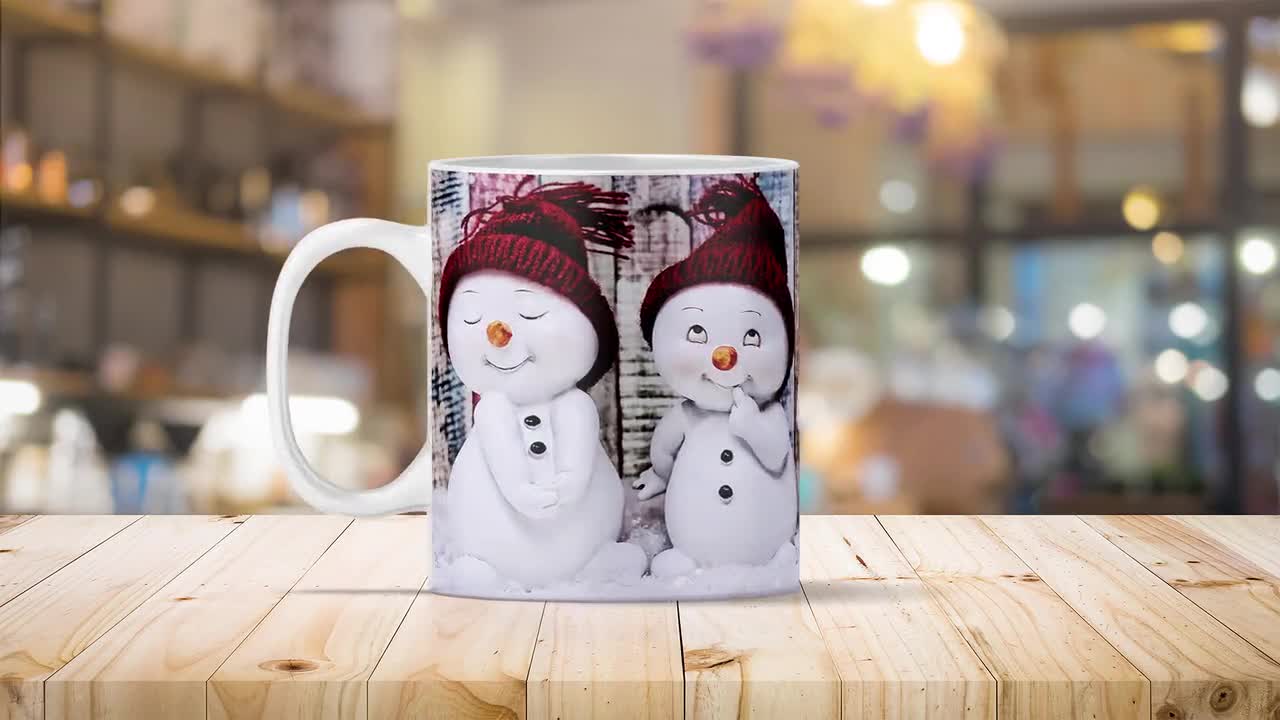 Girl Snowman Mug, Cute Snowman Christmas, Xmas Coffee Mugs