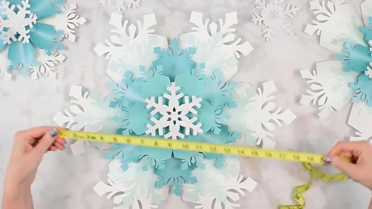 12 Copos de nieve de papel (INCLUYE PLANTILLA)