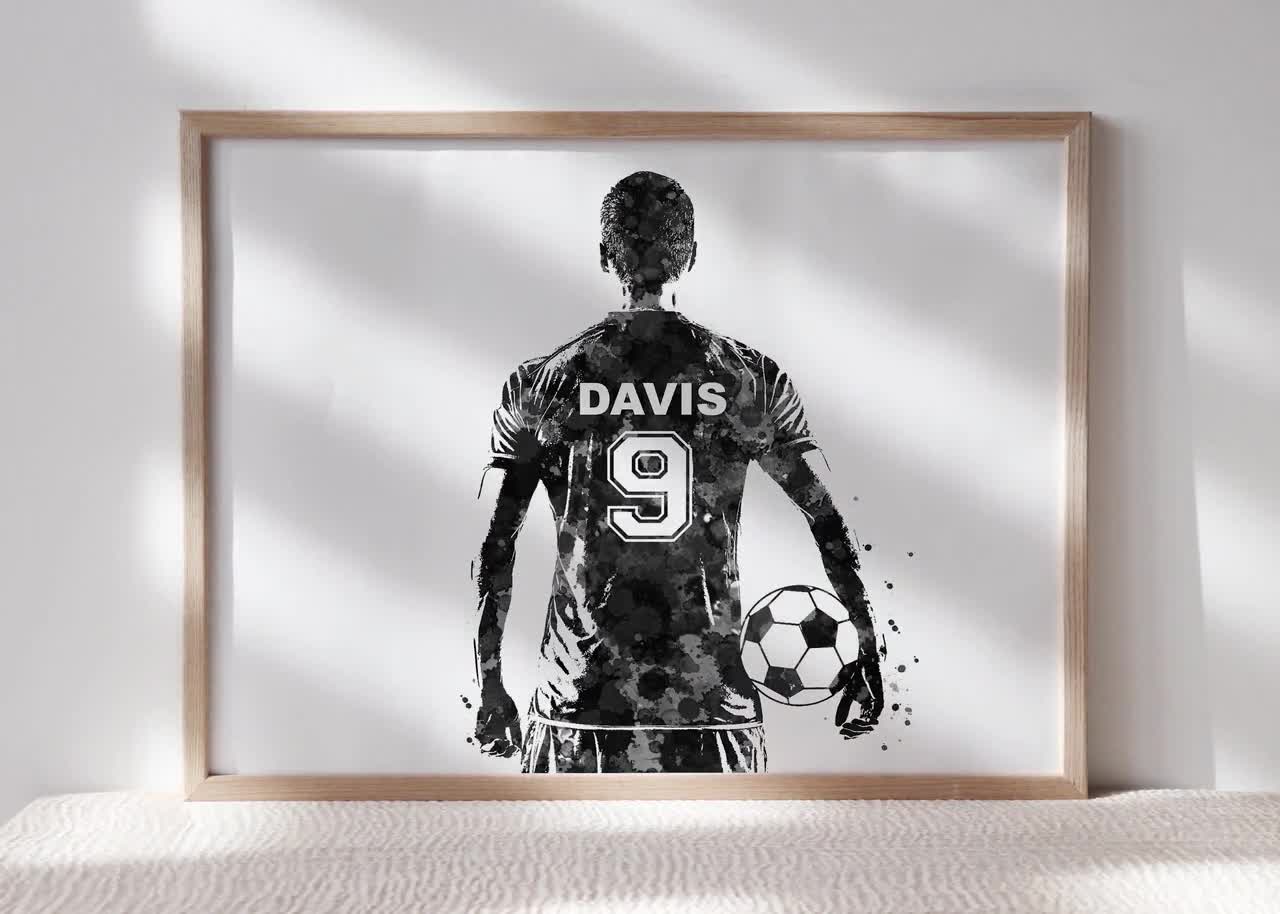 Personalized Soccer Poster, Soccer Gifts, Soccer Mom Personalized Gift,  Custom Soccer Jersey Wall Art, Soccer Team Gifts, Football Poster