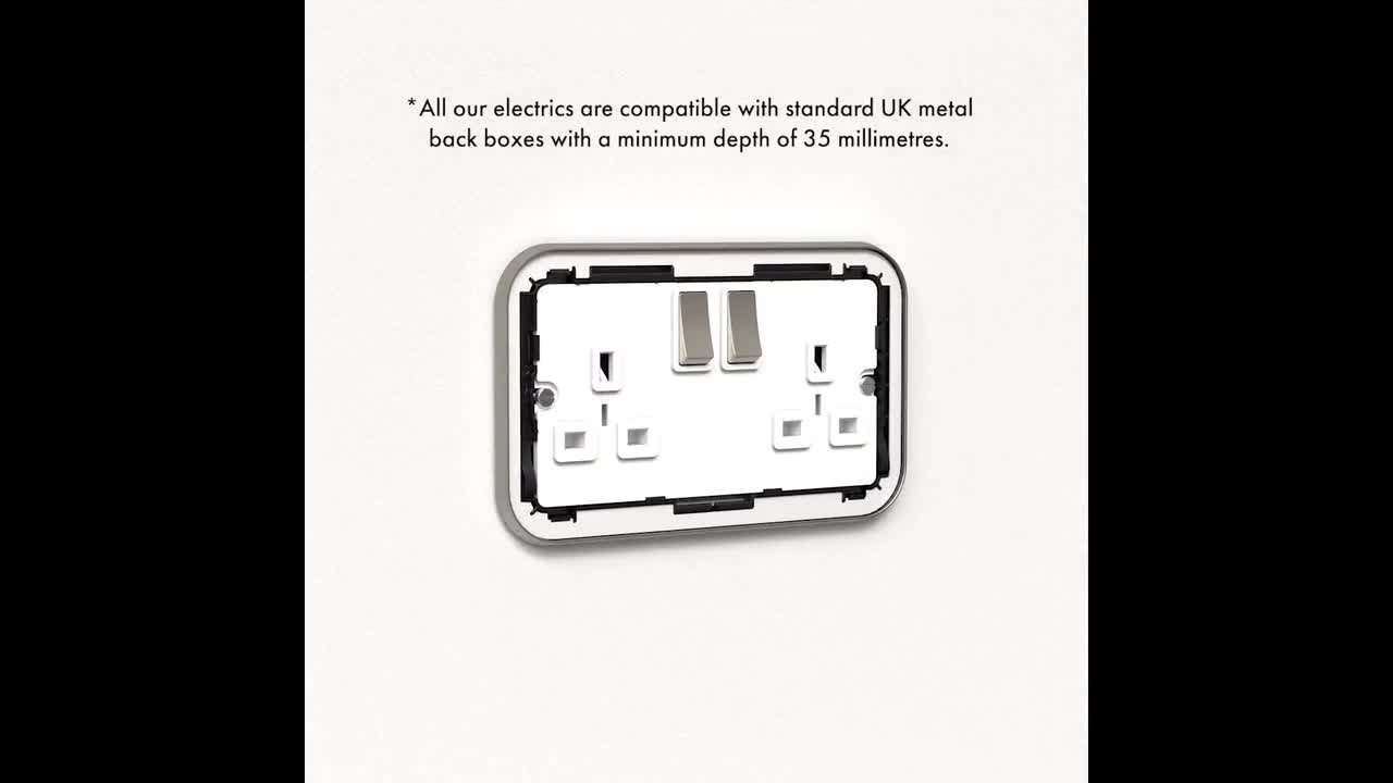 ACCESSORI VOLEX - Presa Commutata 2 Gang 13A DP, Nichel Nero - Foto 3