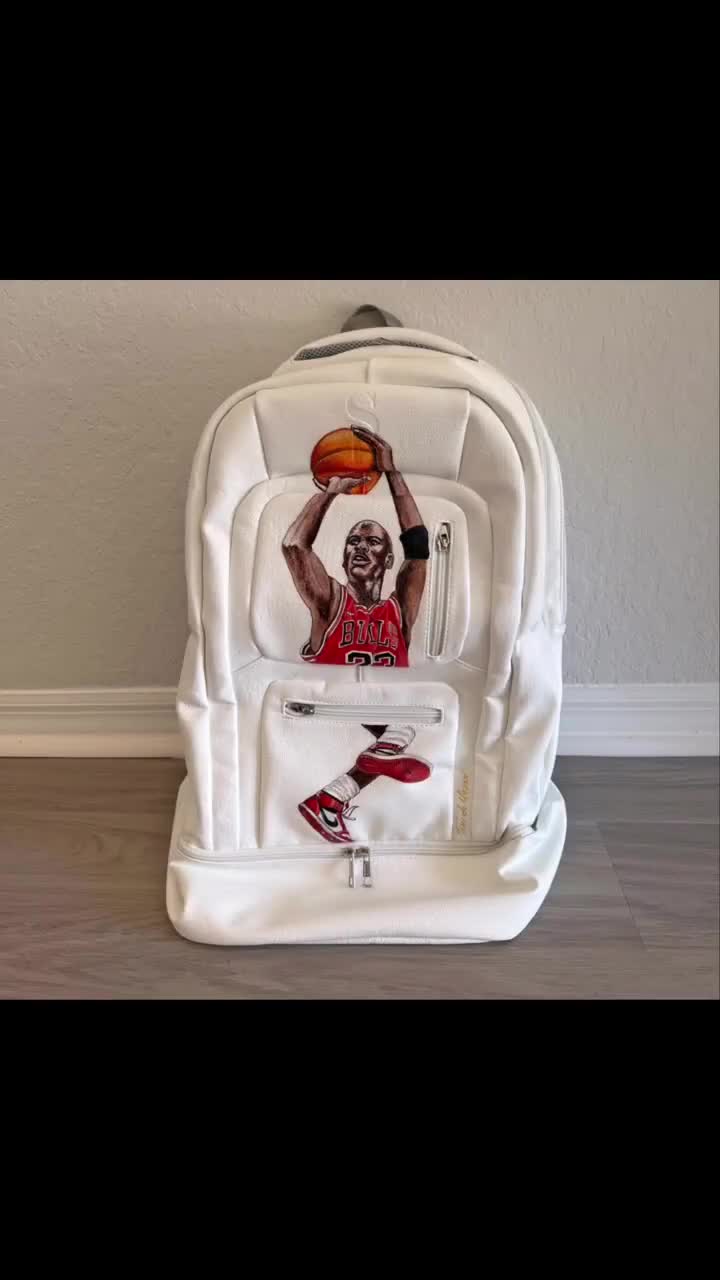 Sole Premise Tumbled Luciano Leather Michael Jordan Custom Backpack