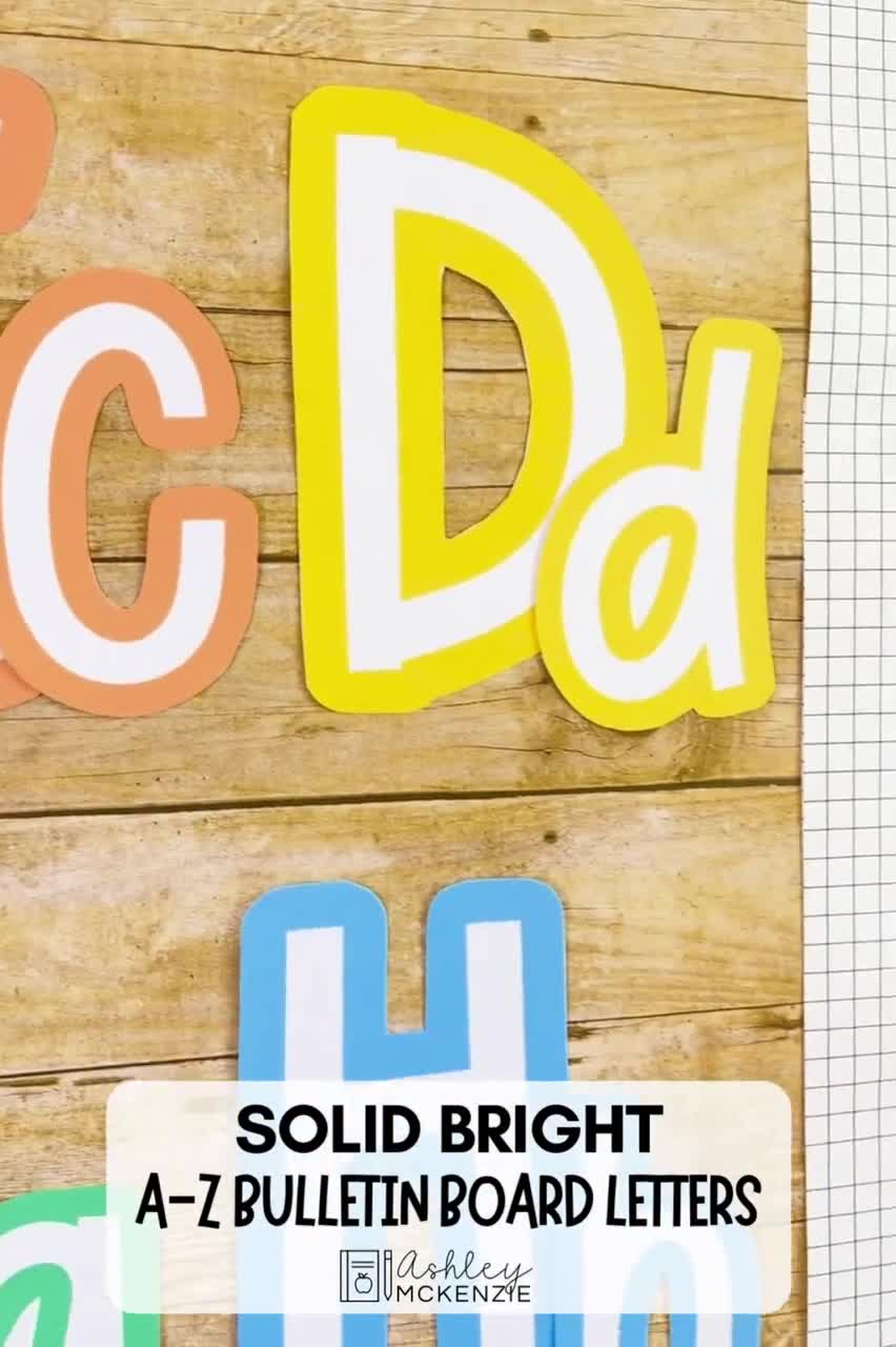 Solid Color Schemes Primary Font A-Z Bulletin Board Letters Bundle,  Punctuation, and Numbers, Easy Back to School Classroom Decorations -   Sweden