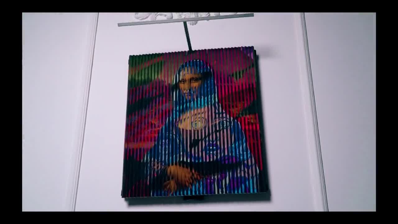 ルネ・マグリット『人の子』木彫りのアート：二重像コミックコラージュ