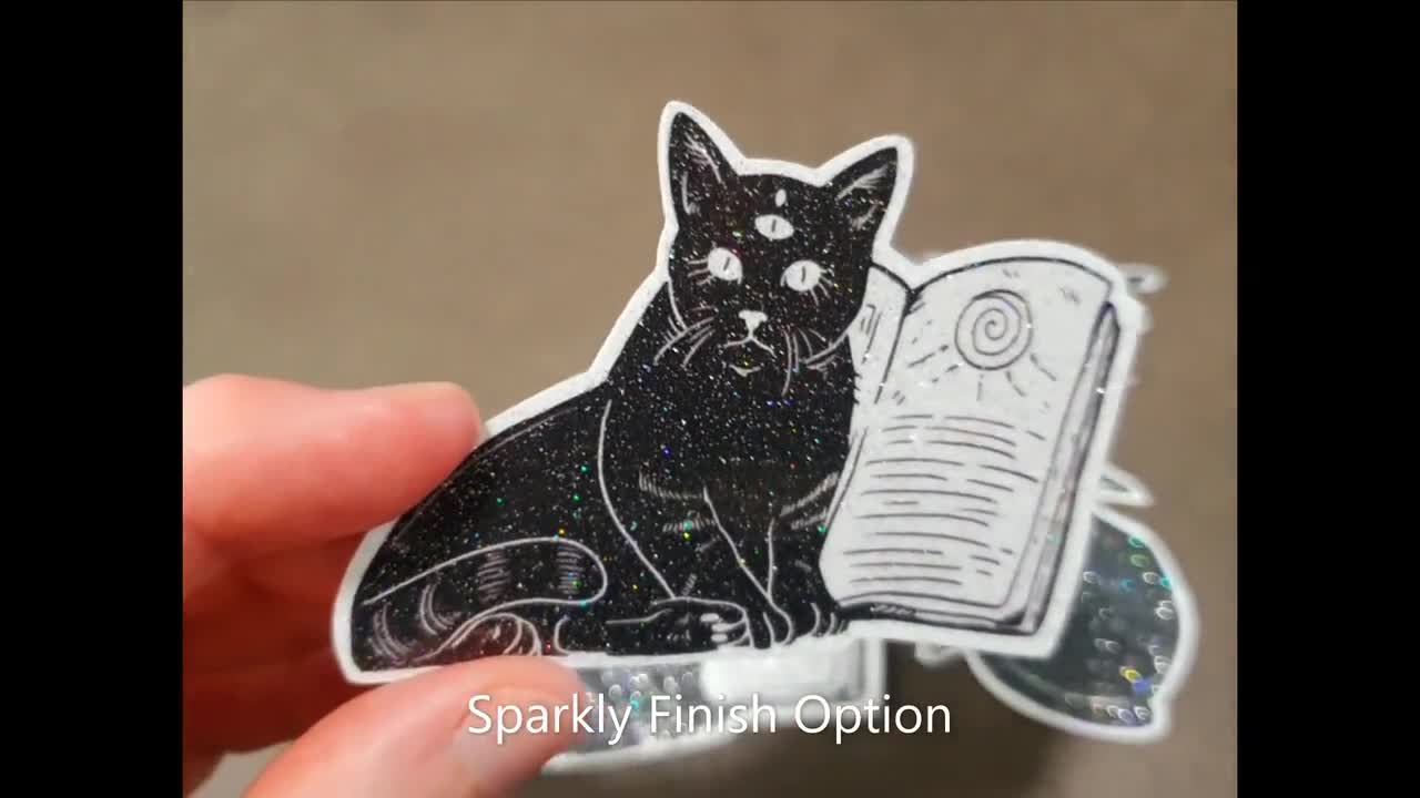 Three Black Cat Stickers