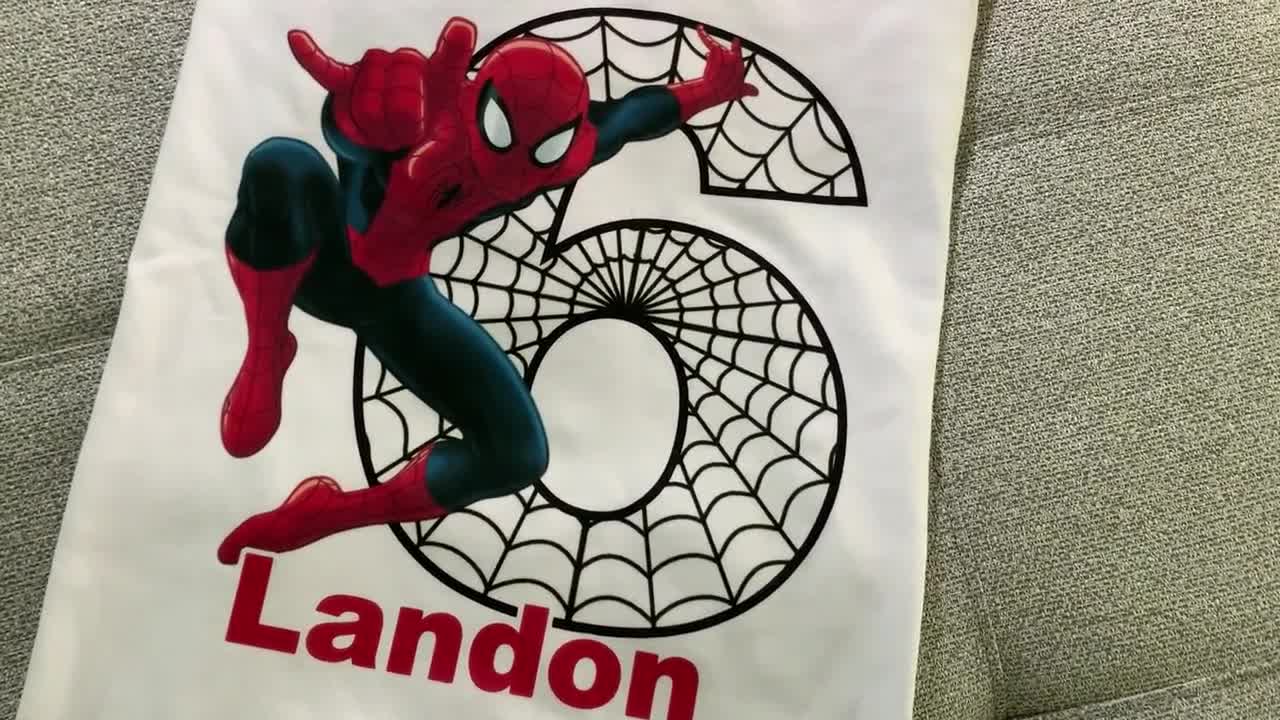Camiseta de cumpleaños de Spiderman. Vengadores. Tallas para bebé, niño pequeño, joven y adulto. #1018 video poster