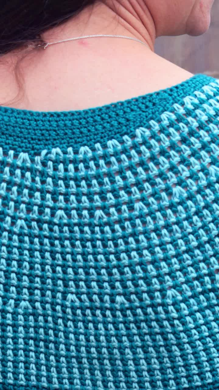 Top Down Crochet Sweater Pattern, Seamless Circular Yoke
