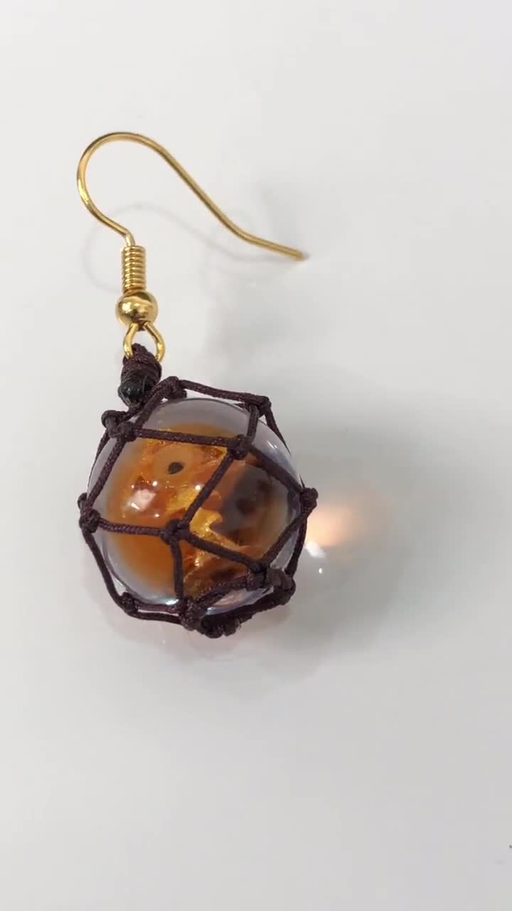 Splatoon Golden Egg Earrings Handmade Resin Salmon Roe Jewelry for