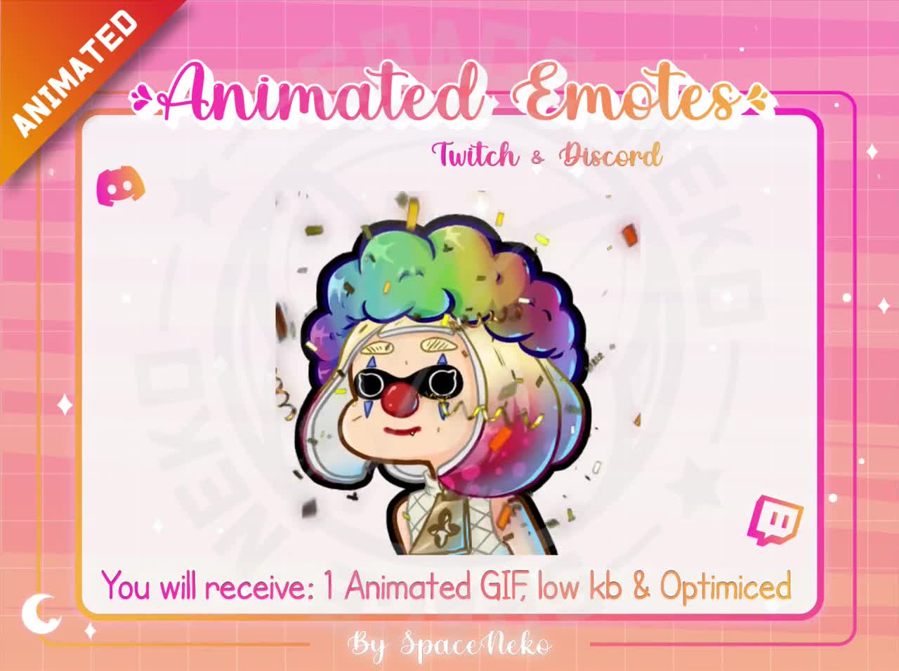 Animated Cute Chibi Emote for Twitch and Discord Splatoon Rage