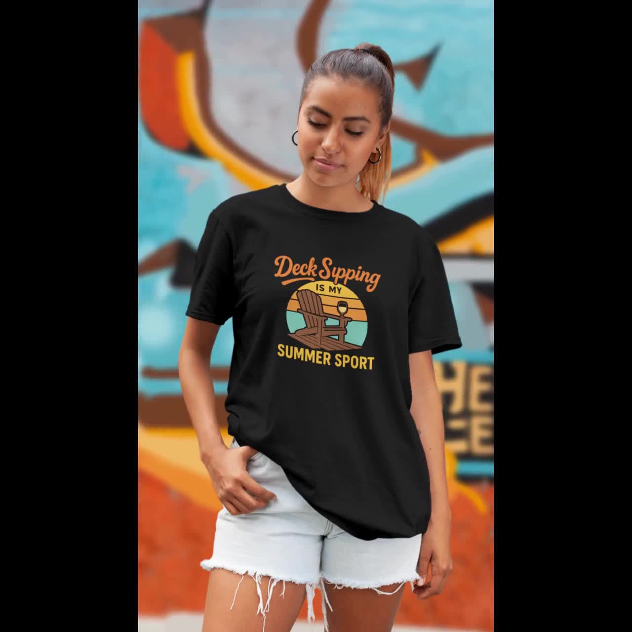 Deck Sipping is My Summer Sport T-shirt – Funny Wine Lover Shirt