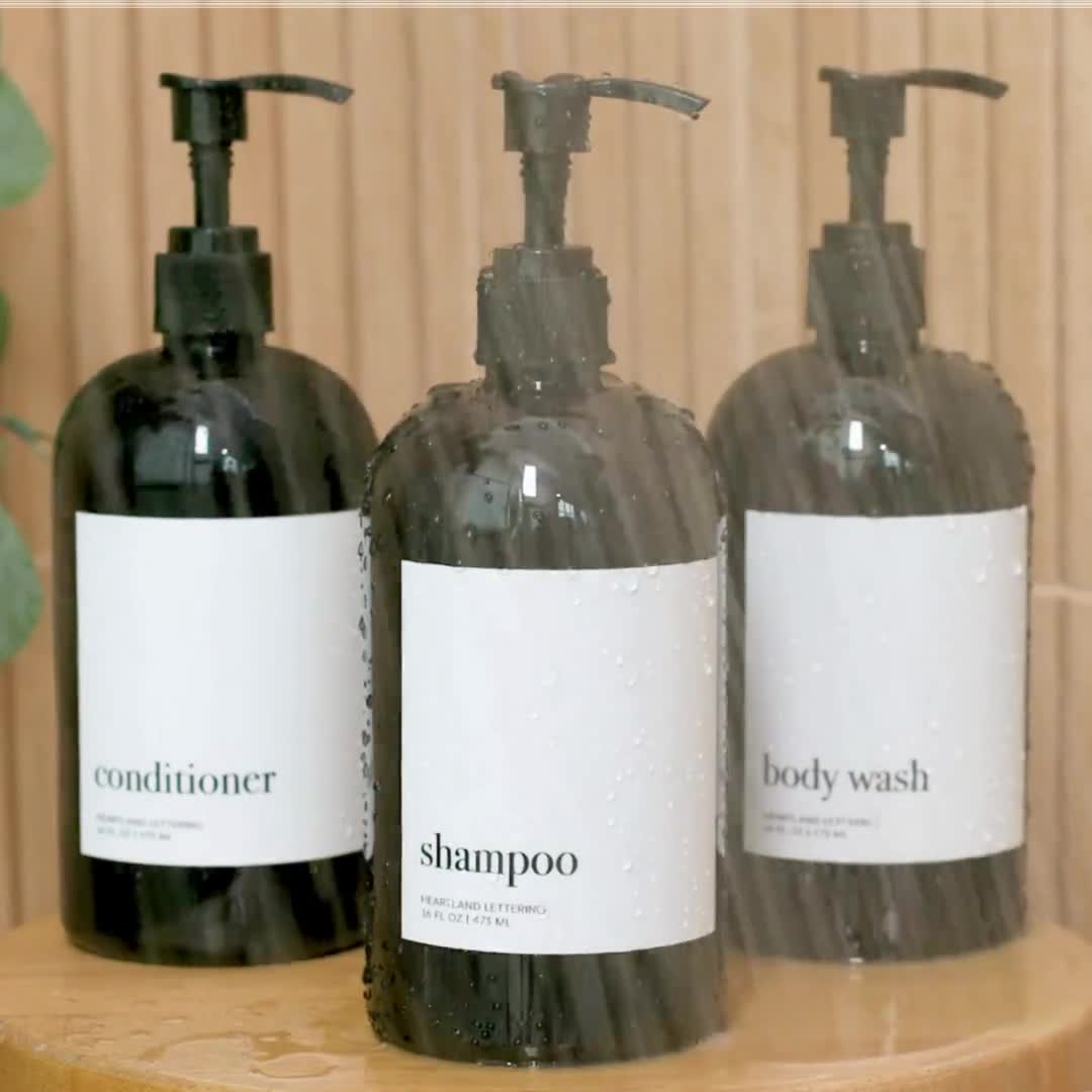 Shampoo Conditioner Body Wash Refillable Bottles-set of 3-plastic Bathroom  Dispenser 
