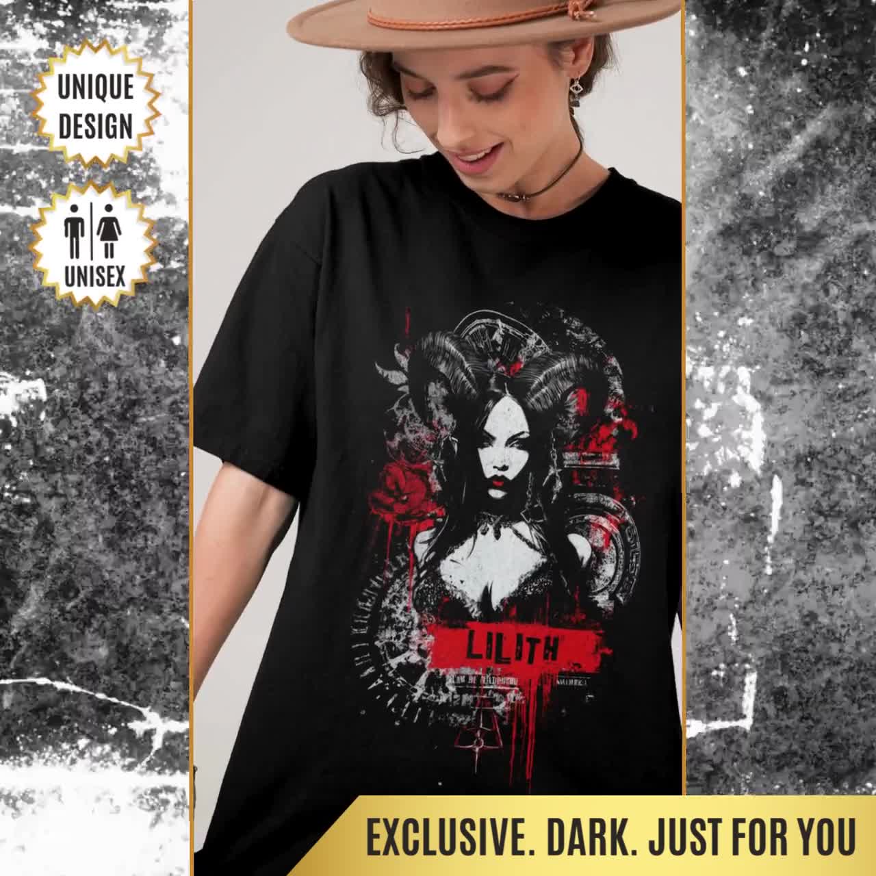 Lilith T-shirt: Dark Goddess | Occult Gothic Tee | Witchy Gift