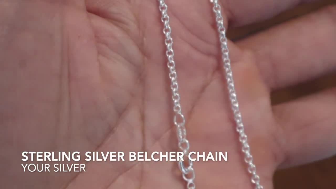 Collana In Argento Sterling 925 Con Catena Belcher Taglio Diamante: Larga 1,5mm, Semplice Ed Elegante