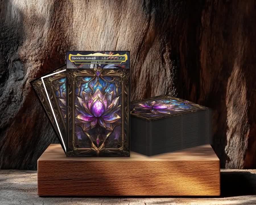 MTGカードスリーブ、ステンドグラス ダークロータス カードスリーブ