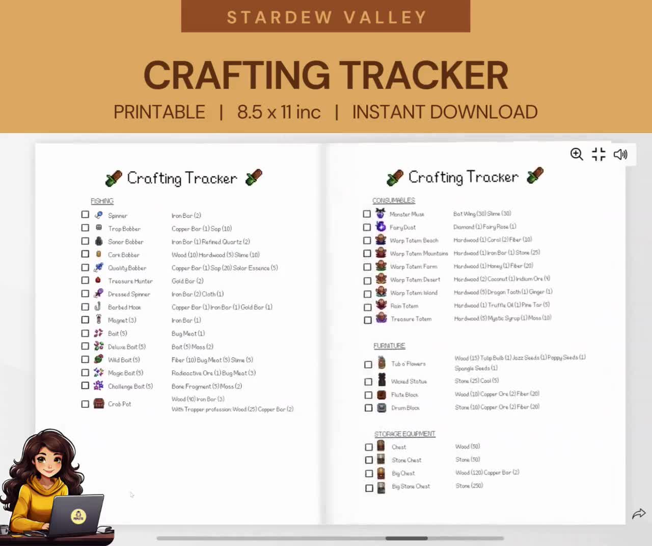 Stardew Valley Crafting Checkliste: Druckbarer Tracker (PDF)