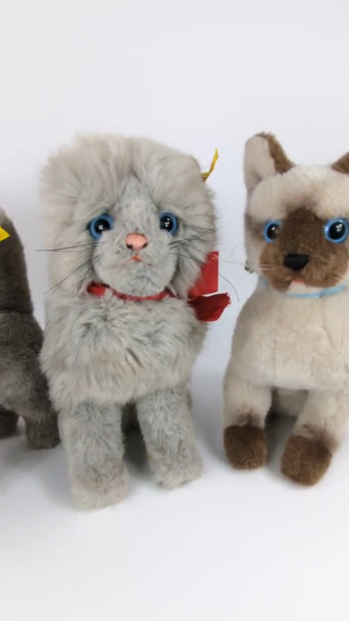 ビンテージ シュタイフ Kitty キャット 猫 　やや大きめ② ビンテージ シュタイフ 黒ネコ Steiff Kitty Cat 12cm