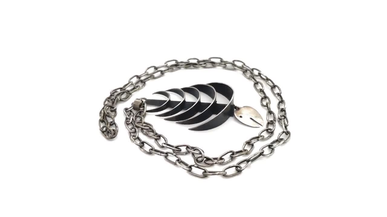 Sterling Silver Mexican Modernist Margot De Taxco Fish Bone