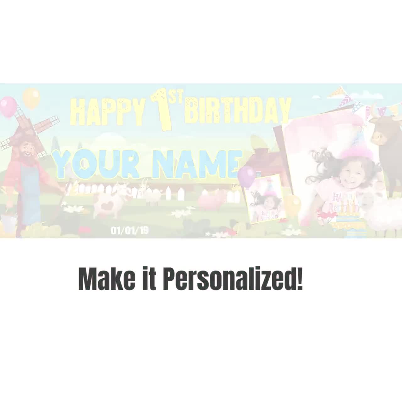 Comprar Pancarta cumpleaños personalizable 