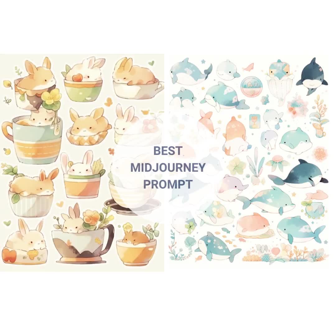 Cute Sticker Sheets Midjourney Prompt