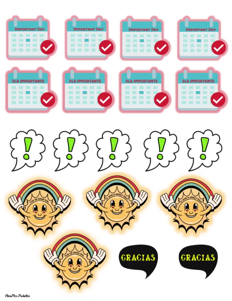 42 Clear Planner Stickers (1/2 each), Tea Stickers, Drink Stickers for  Planners and Calendars and more