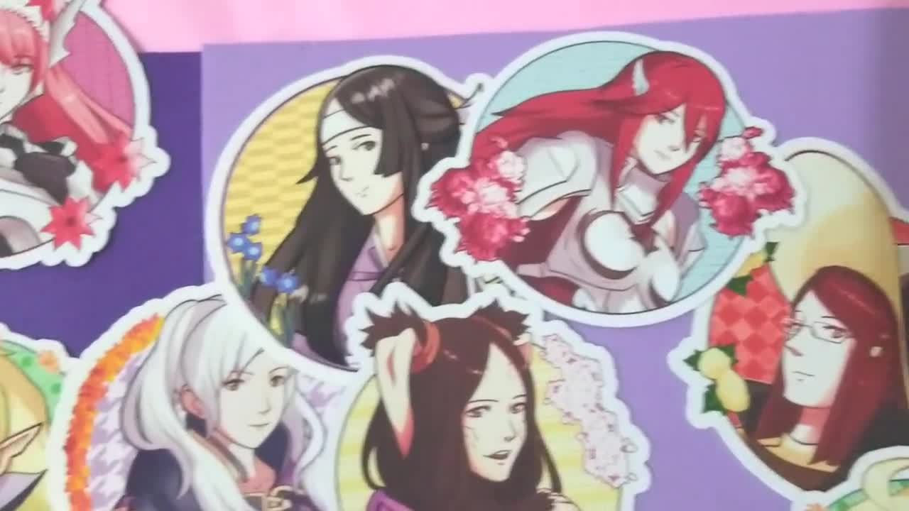 「ファイアーエムブレム」キャラクター・テーマ集　ステッカー3枚付き ファイアーエムブレム覚醒ビニールステッカー、第2世代子供用