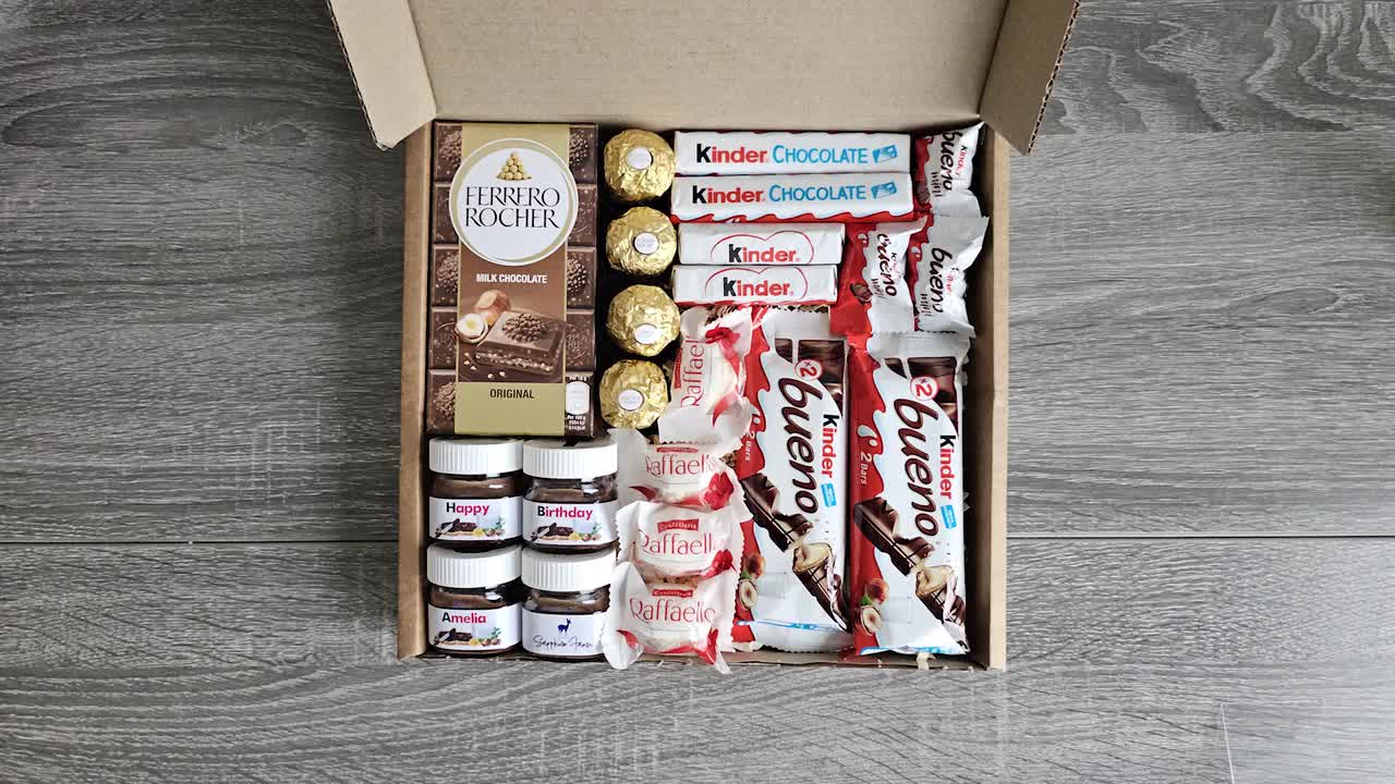 Happy Birthday Gift Box for Women Birthday Gift Ideas Kinder Chocolates  Nutella Gift for Mother Custom Gift for Men Bridesmaids Gifts 