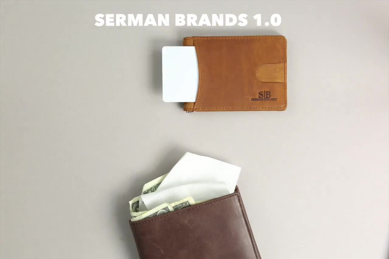 RFID Blocking Bifold Slim Genuine Leather Thin Minimalist Front Pocket –  Borgasets