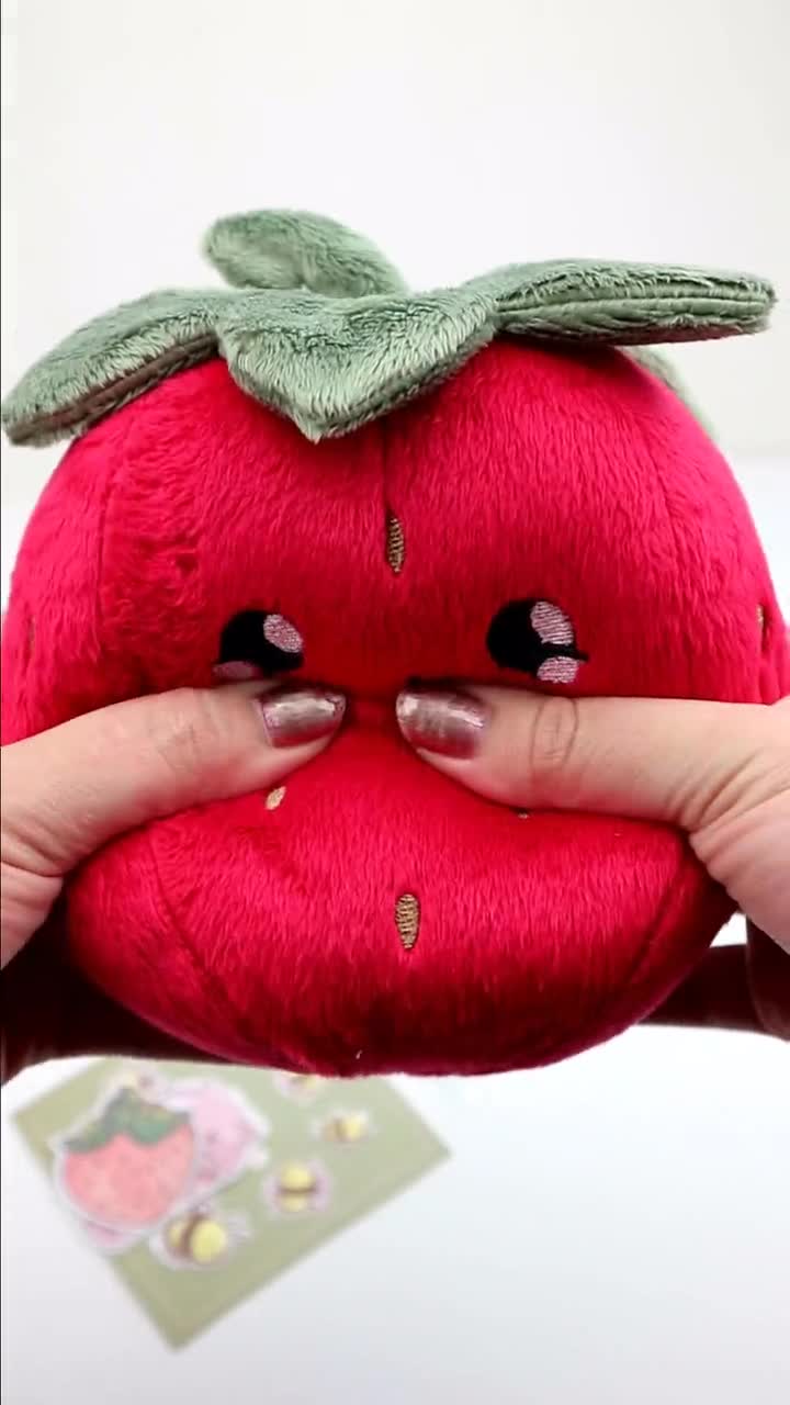 thumbnail image 2 of Fawowe Strawberry Plush Pillow - Soft Fruit Stuffed Toy, Cute Hugging Pillow Cushion For Kids & Home Decor, 19.6inch 2 of 14