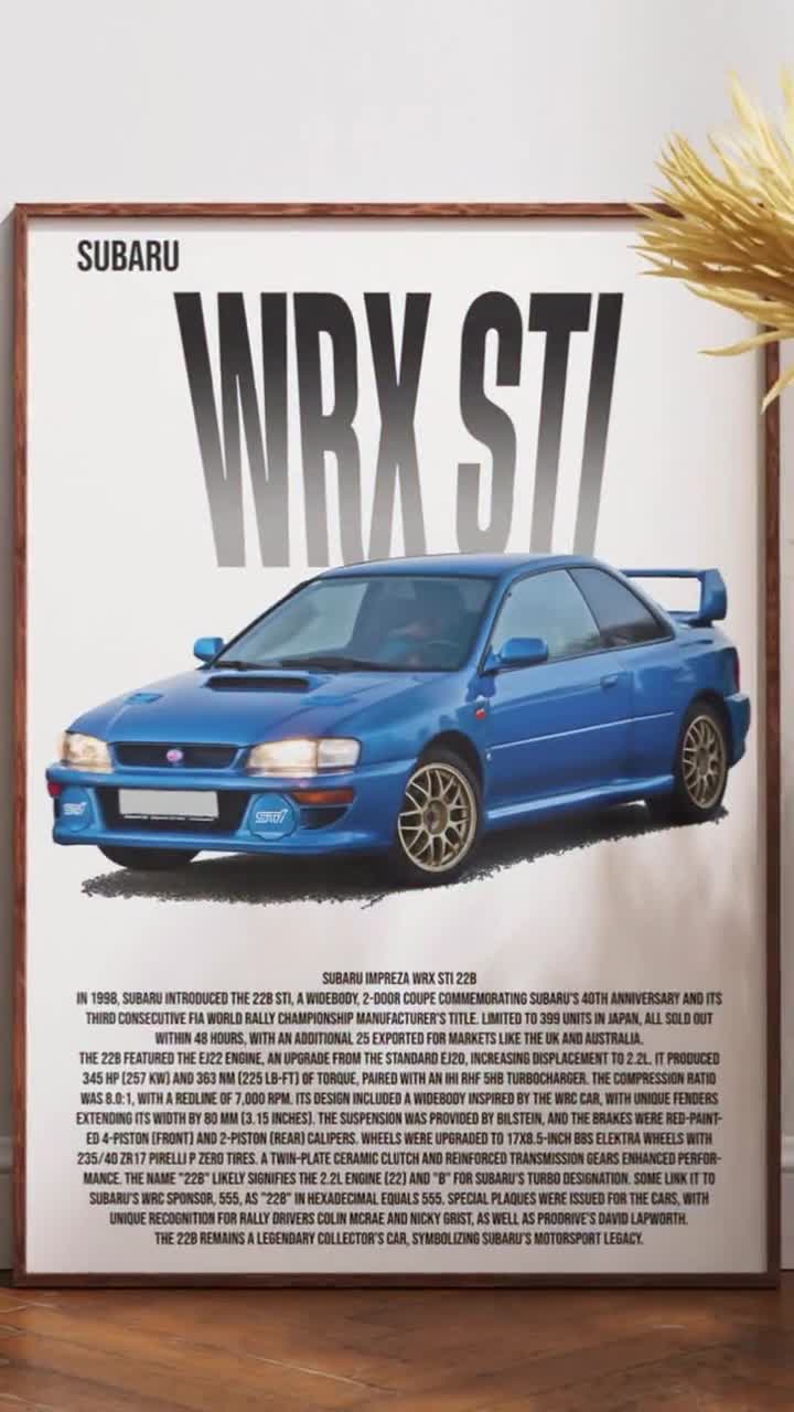 Affiche Subaru Impreza STI Vivio GC8 WRC 1ère Gén – Vintage Restaurée