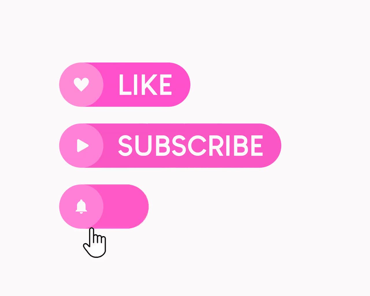 Animated Subscribe buttons for Youtube videos / Like button and Bell  Notification / Digital download / PINK