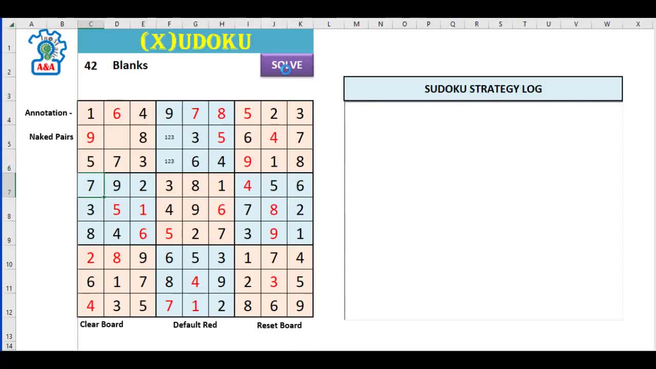 Sudoku puzzle creator and solver - Excel Macros