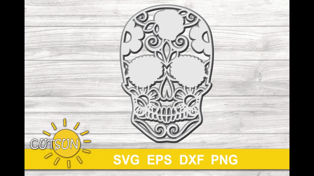 Halloween SVG  3D Layered Sugar Skull Mandala SVG – Cutsunsvg