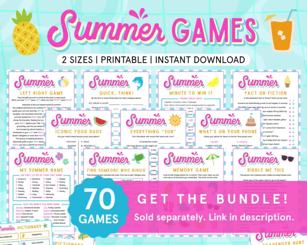 Summer Left Right Game Summer Games for Kids, Family Summer Left