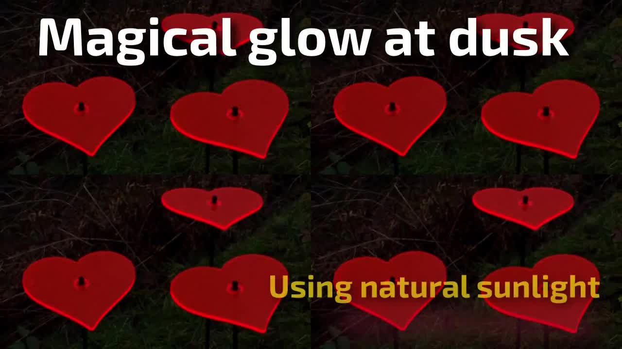 Sun Catcher 5er Set Leuchtende Herzen - Garten Deko Für Balkon & Terrasse