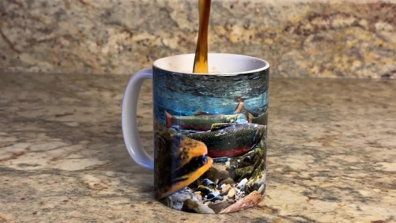 Trout Swimming Ceramic Mug