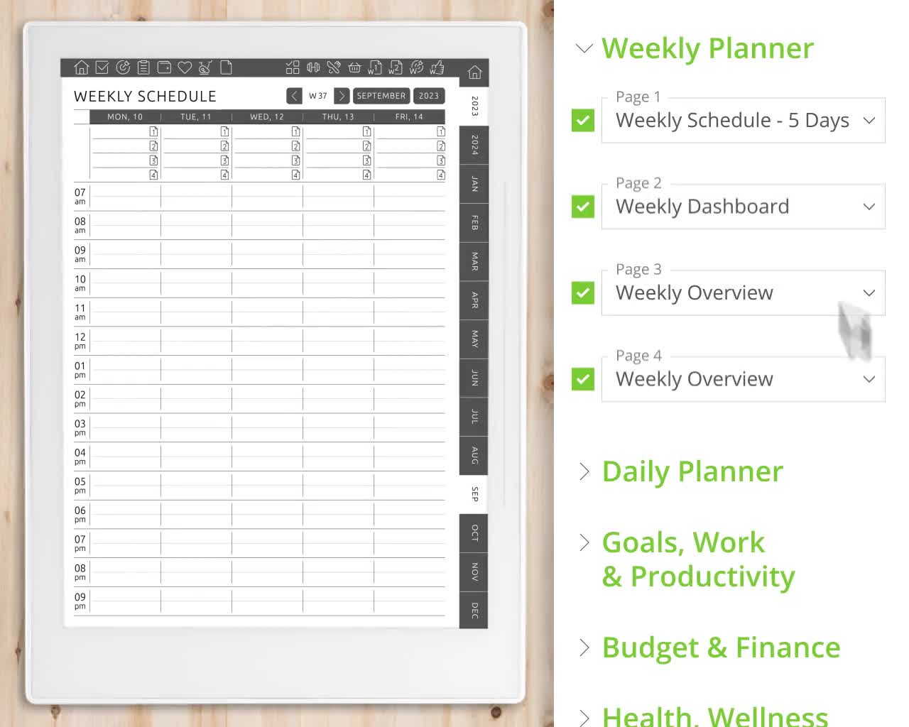 Meeting Notes for Supernote A5x A6x, Digital Meeting Book With Hyperlinked  Tabs, Yearly / Quarterly / Monthly Calendars for 2023 2024 