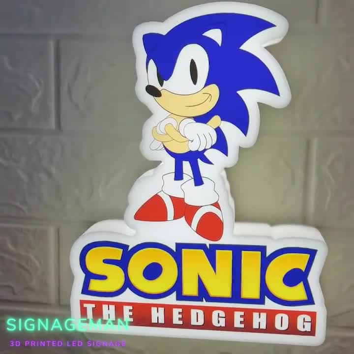 Sonic The Hedgehog Lightbox, regali Hedgehog, stampato in 3D e alimentato  da USB con funzione di oscuramento, ottimo per i fan di SEGA -  Italia