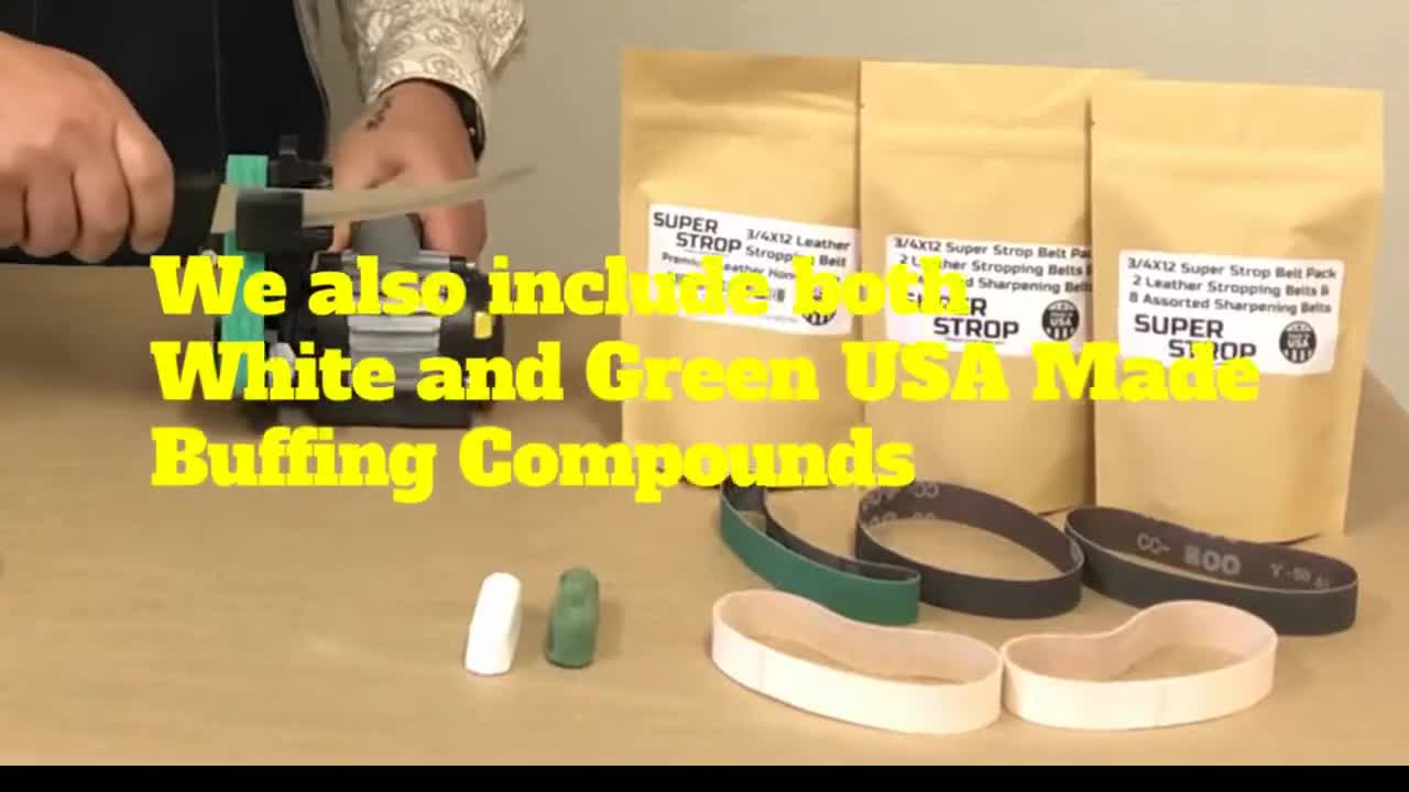 Beavercraft Leather Strop For Honing With Two Polishing Compounds Green White P124757 - View #14